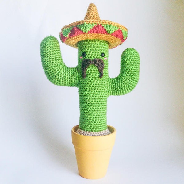 MODELE de Cactus Mexicain amigurumi au crochet - EN+FR -