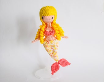 Crochet PATTERN for Mermaid doll amigurumi - - EN+FR -