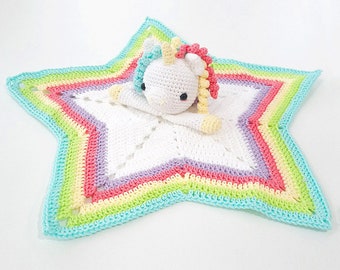Crochet PATTERN for amigurumi Unicorn lovey - EN -