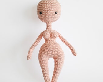 Crochet PATTERN for curvy  base body amigurumi doll - EN+FR -