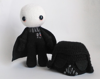 MODELL der Darth Vader-Puppe mit abnehmbarem Häkel-Amigurumi-Helm - FR+EN -