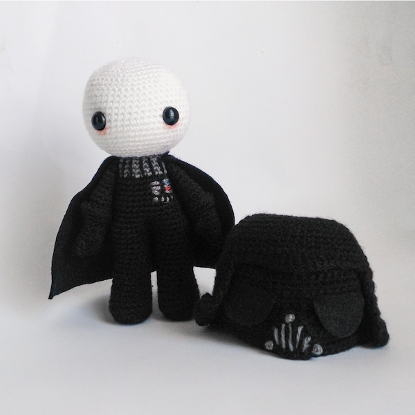 Crochet PATTERN for Darth Vader amigurumi  doll - EN+FR -