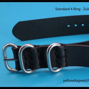 Black Waterproof 1.5mm/1.6mm thick Standard Rubber Divers Scuba Army Military style watch strap 17 - 25mm widths
