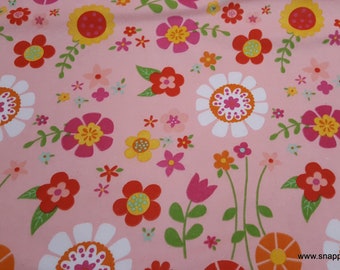 Flannel Fabric - Bloom Where You're Planted Main Pink - By the yard - 100% Cotton Flannel