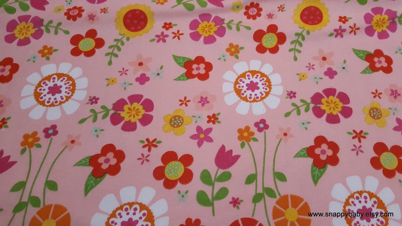 Flannel Fabric Bloom Where You're Planted Main Pink By the yard 100% Cotton Flannel image 1