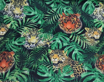 Flannel Fabric - Tiger Cheetah Realistic - By the yard - 100% Cotton Flannel