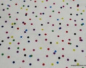 Flannel Fabric - Rainbow Confetti Multi Dots - By the yard - 100% Cotton Flannel