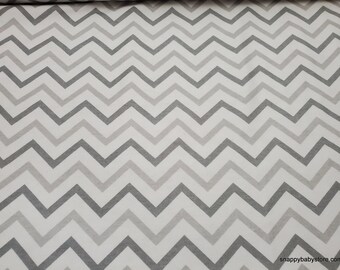 Flannel Fabric - Chevron Gray - By the yard - 100% Cotton Flannel