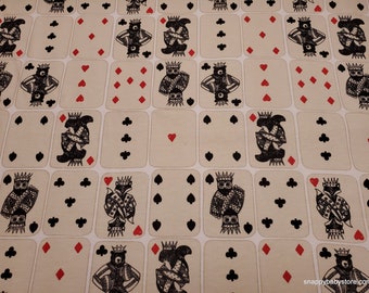 Flannel Fabric - Playing Cards - By the yard - 100% Cotton Flannel