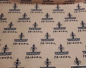 Character Flannel Fabric - Friends Fountain - By the yard - 100% Cotton Flannel