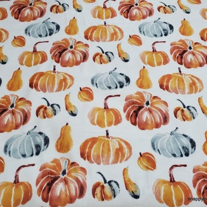 Flannel Fabric Together Time Pumpkins By the yard 100% Cotton Flannel image 1
