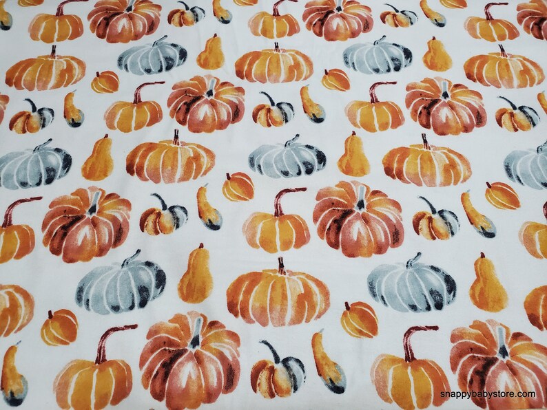 Flannel Fabric Together Time Pumpkins By the yard 100% Cotton Flannel image 1