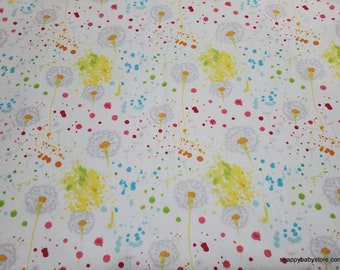 Flannel Fabric - Paint Splatter Floral - By the Yard - 100% Cotton Flannel