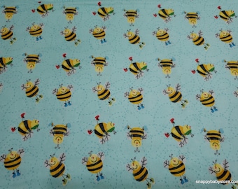 Flannel Fabric - Buzz Bee - By the yard - 100% Cotton Flannel