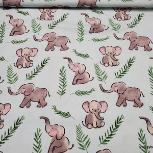 Flannel Fabric - Sweet Elephants - By the yard - 100% Cotton Flannel