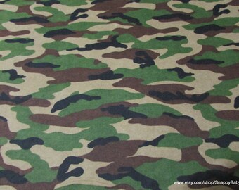 Flannel Fabric - Camo - By the yard - 100% Cotton Flannel