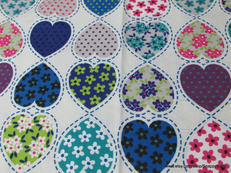 Flannel Fabric Patterned Hearts By the yard 100% Cotton Flannel image 1