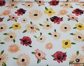 Flannel Fabric - Watercolor Floral Medium - By the Yard - 100% Cotton Flannel