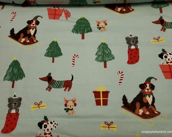 Christmas Flannel Fabric - Christmas Dogs - By the Yard - 100% Cotton Flannel