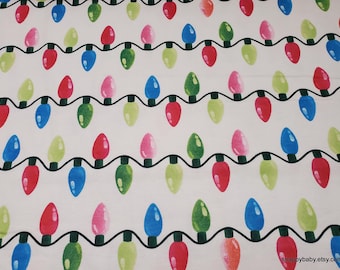 Christmas Flannel Fabric - Merry Mingle Lights - By the Yard - 100% Cotton Flannel
