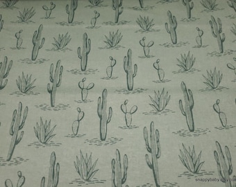 Remnant Flannel Fabric - Tonal Green Cactus - Choose your Size - 100% Cotton Flannel