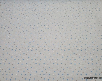 Flannel Fabric - Blue Gray Dot - By the yard - 100% Cotton Flannel