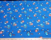 Character Flannel Fabric - Marvel Captain America Blue - By the yard - 100% Cotton Flannel