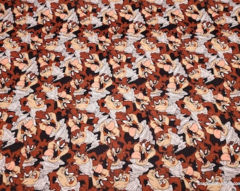 Character Flannel Fabric - Taz the Tasmanian Devil Looney Tunes - By the yard - 100% Cotton Flannel