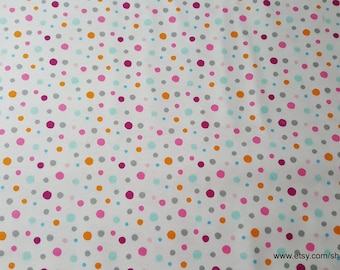 Flannel Fabric - Bright Multi Dot - By the yard - 100% Cotton Flannel
