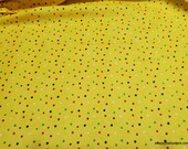 Flannel Fabric - Multi Dots on Yellow - By the Yard - 100% Cotton Flannel