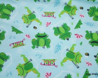 Flannel Fabric - Frisky Frog - By the yard - 100% Cotton Flannel