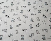 Flannel Fabric - Baby Puppies - By the yard - 100% Cotton Flannel