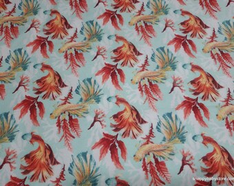 Flannel Fabric - Koi Fish - By the yard - 100% Cotton Flannel