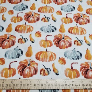 Flannel Fabric Together Time Pumpkins By the yard 100% Cotton Flannel image 2