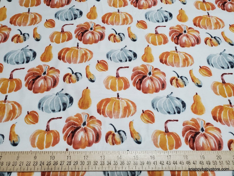 Flannel Fabric Together Time Pumpkins By the yard 100% Cotton Flannel image 2