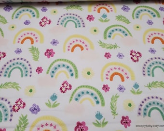 Flannel Fabric - Baby Rainbow - By the yard - 100% Cotton Flannel