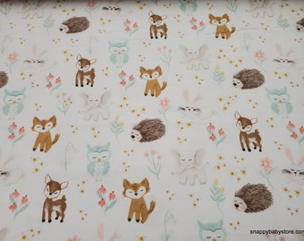 Premium Flannel Fabric - Its a Girl Baby Animals White - By the yard - 100% Premium Cotton Flannel