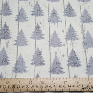 Flannel Fabric White Wash Pines By the yard 100% Cotton Flannel image 2