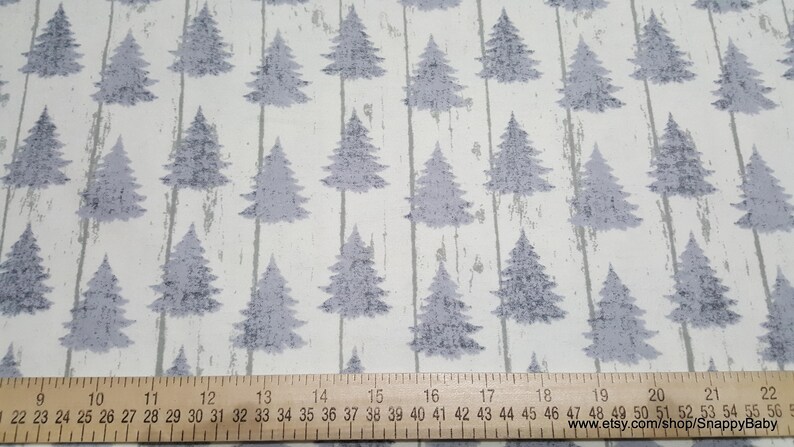 Flannel Fabric White Wash Pines By the yard 100% Cotton Flannel image 2