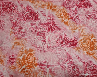 Flannel Fabric - Watercolor Roses - By the yard - 100% Cotton Flannel