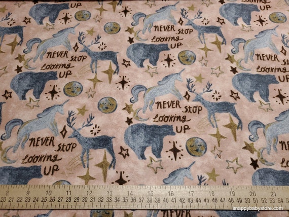 Flannel Fabric Wild Animals Celestial by the Yard 100% - Etsy