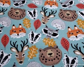 Flannel Fabric - Stay Wild Animal Faces - By the yard - 100% Cotton Flannel