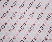 Flannel Fabric - Petunia Aztec - By the yard - 100% Cotton Flannel