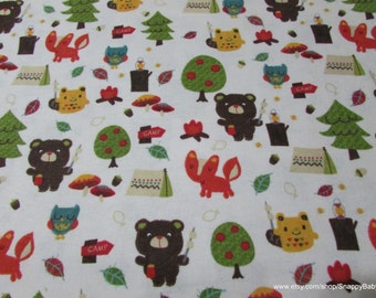 Flannel Fabric - Bear Country Cream - By the yard - 100% Cotton Flannel