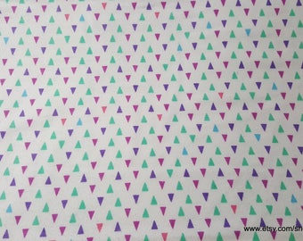 Flannel Fabric - Gypsy Triangles on White - By the yard - 100% Cotton Flannel
