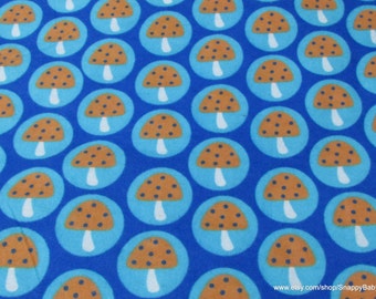 Flannel Fabric - Mushrooms - By the yard - 100% Cotton Flannel