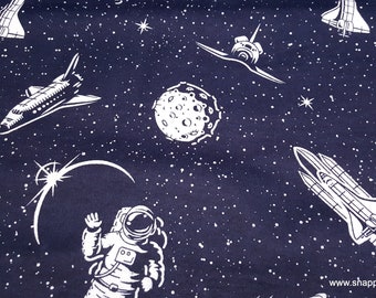 Flannel Fabric - Astronaut Fun - By the yard - 100% Cotton Flannel