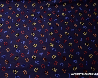 Flannel Fabric - Bright 123 Tossed - By the yard - 100% Cotton Flannel