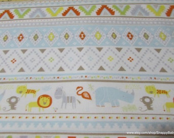 Flannel Fabric - Savanna Friends Aztec - By the yard - 100% Cotton Flannel