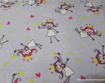 Flannel Fabric - Fairies - By the yard - 100% Cotton Flannel